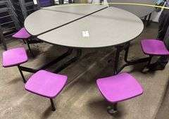 5' oval foldup table w/ seats