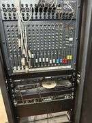 Cabinet with Mixing Boards and Sound Equipment