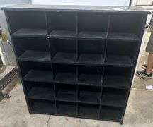 black cubby hole shelf