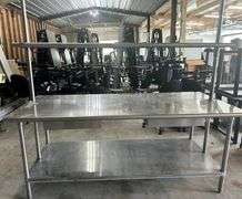 Advance Tabco stainless steel table w/ 2 drawer and shelf