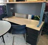 Round Table, 2 Desks, Chair