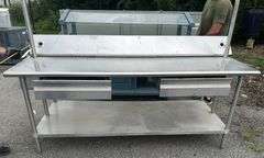 Stainless steel serving table w/storage