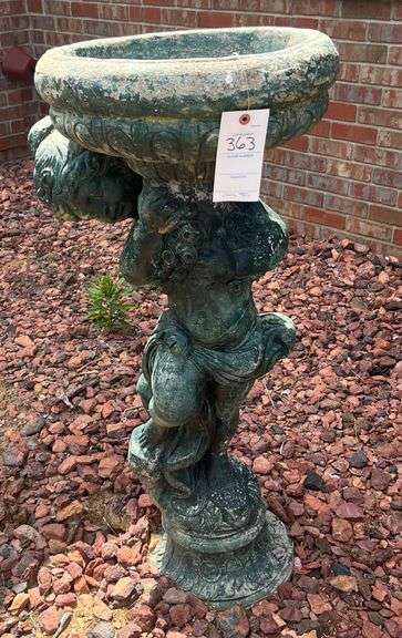 Bird Bath, Bench, Geese