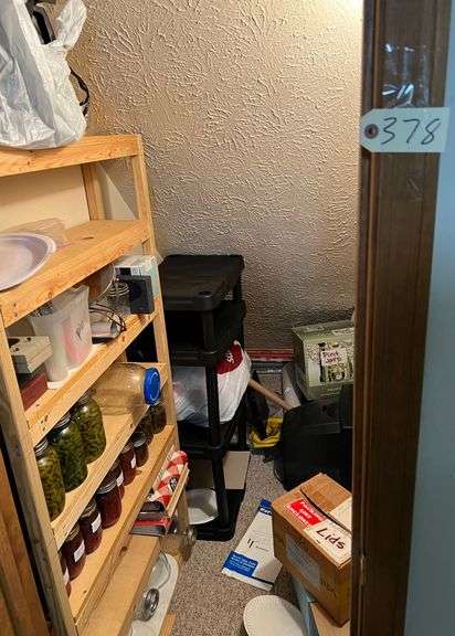 Closet Clean out:  Shelf, TV, Jars, Easter eggs, Wrapping Paper, Bunn Coffee Pot, and Misc.