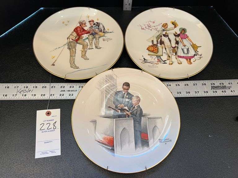 3 Norman Rockwell Plates
