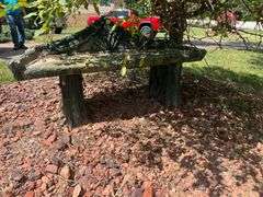 Bird Bath, Bench, Geese