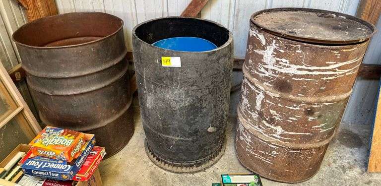 2 Metal Barrels and 2 Plastic Barrels