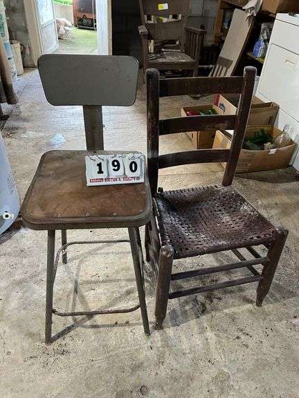 Ladder Back Chair and a Stool