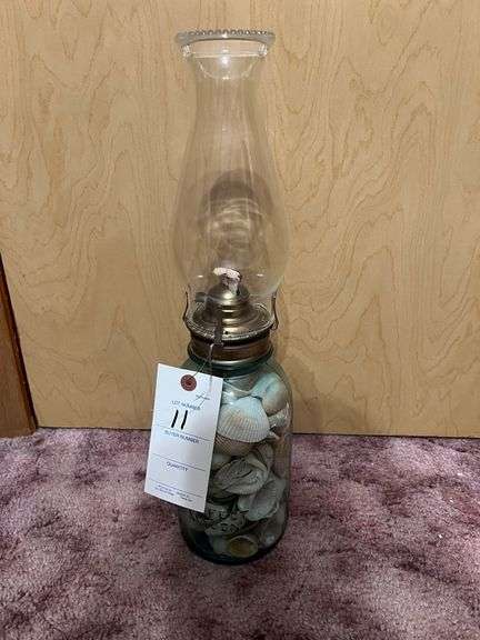 Ball Jar Sea Shell Lamp
