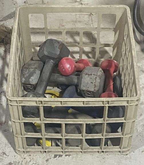 Crate of Workout Weights, 2-12lbs