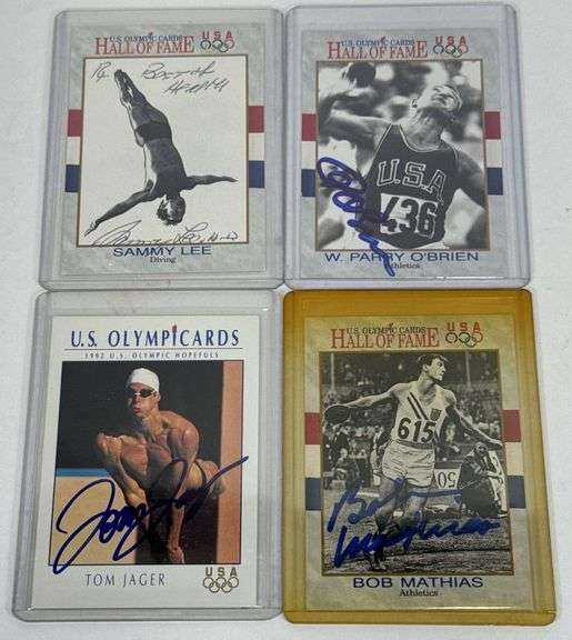 Lot Of 4 Autographed US Olympic Cards
