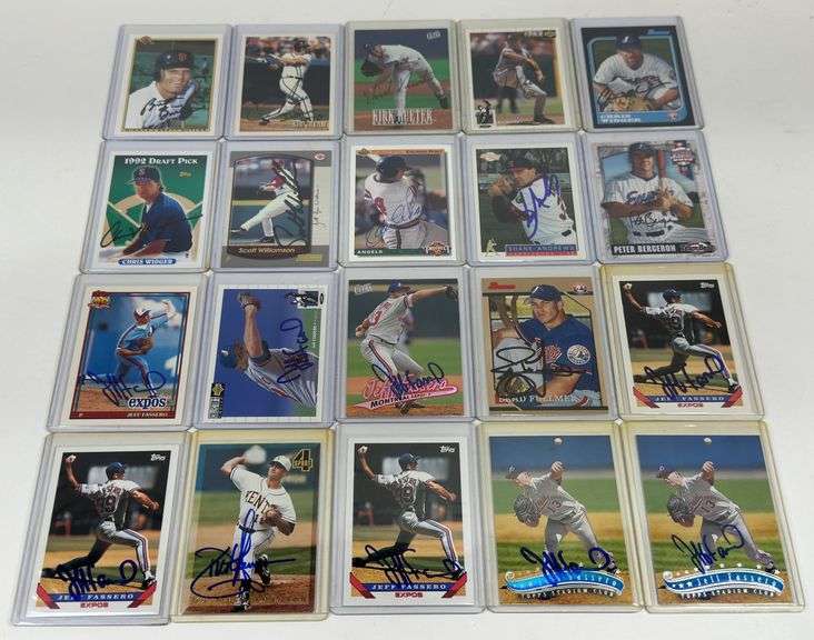 Lot Of 20 Autographed Baseball Cards