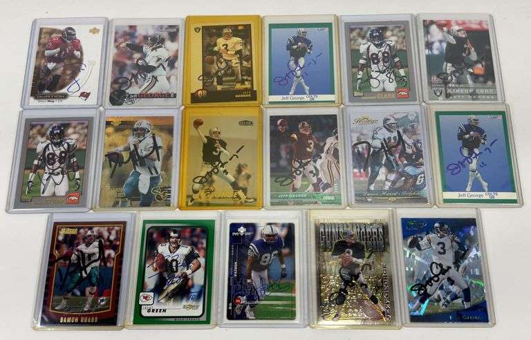 Lot Of 17 Autographed Football Cards