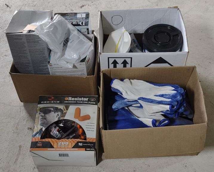 Uncorded Foam Ear Plugs, Work Gloves, Face Masks,