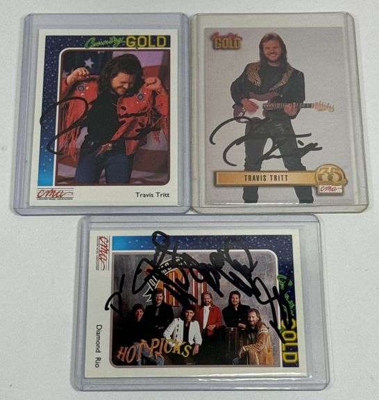Travis Tritt & Diamond Rio Autographed Cards
