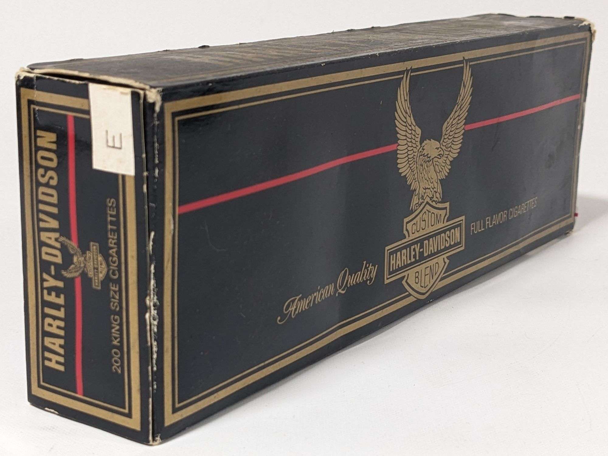 Vintage Harley Davidson Cigarettes - Full Carton Box (ten individual packs/200 king-size cigarettes). Premium Quality/Custom Blend