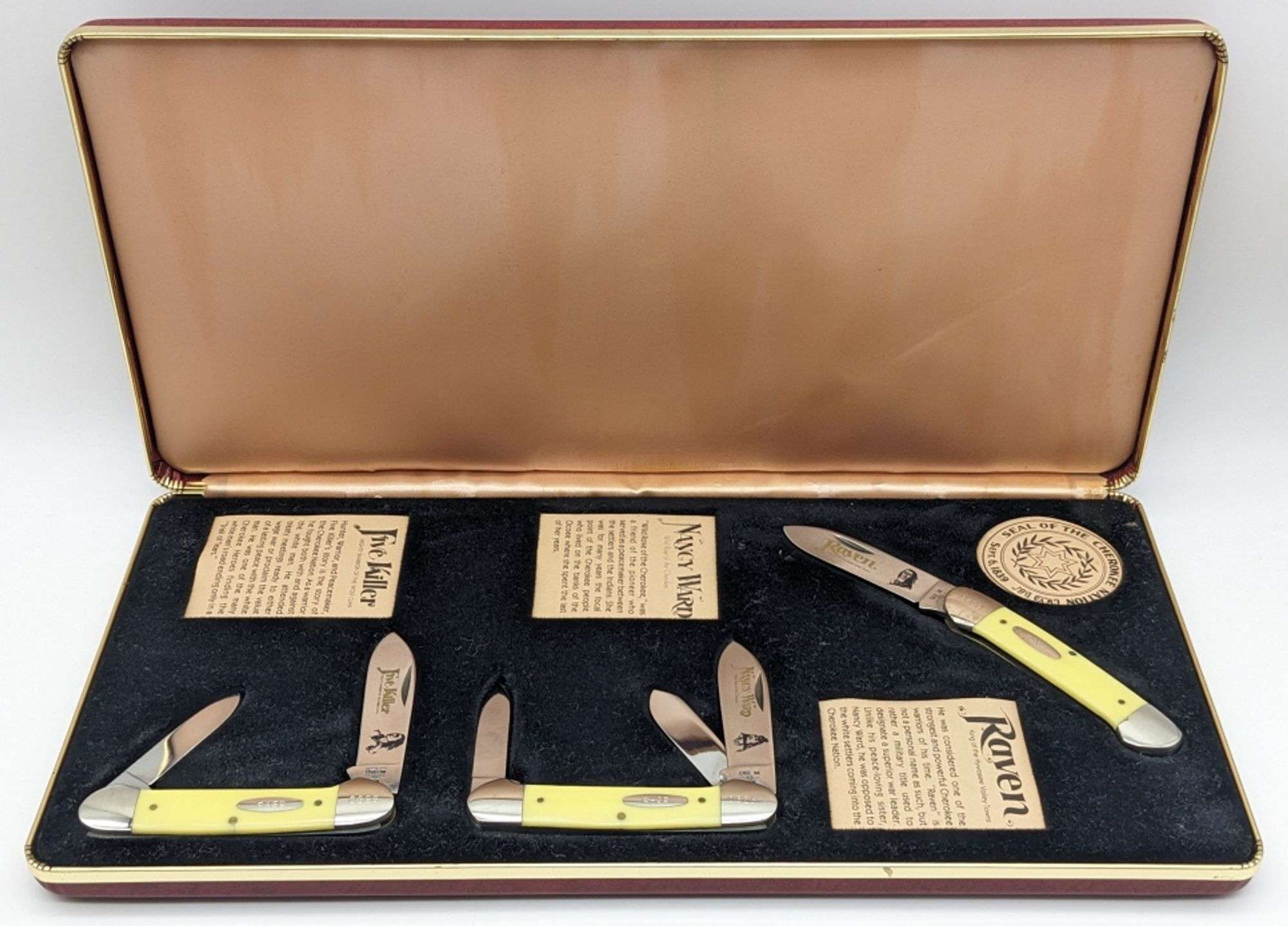 1984 Case XX Cherokee Heritage Canoe Knife Set - Kraft Auction