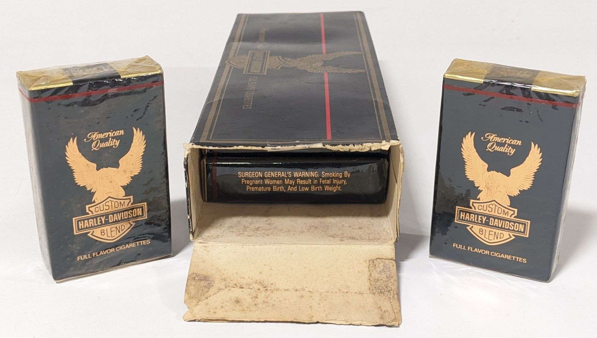 harley davidson cigarettes carton Vintage Harley Davidson Cigarettes - Full Carton Box (ten individual  packs/200 king-size cigarettes). Premium Quality/Custom Blend