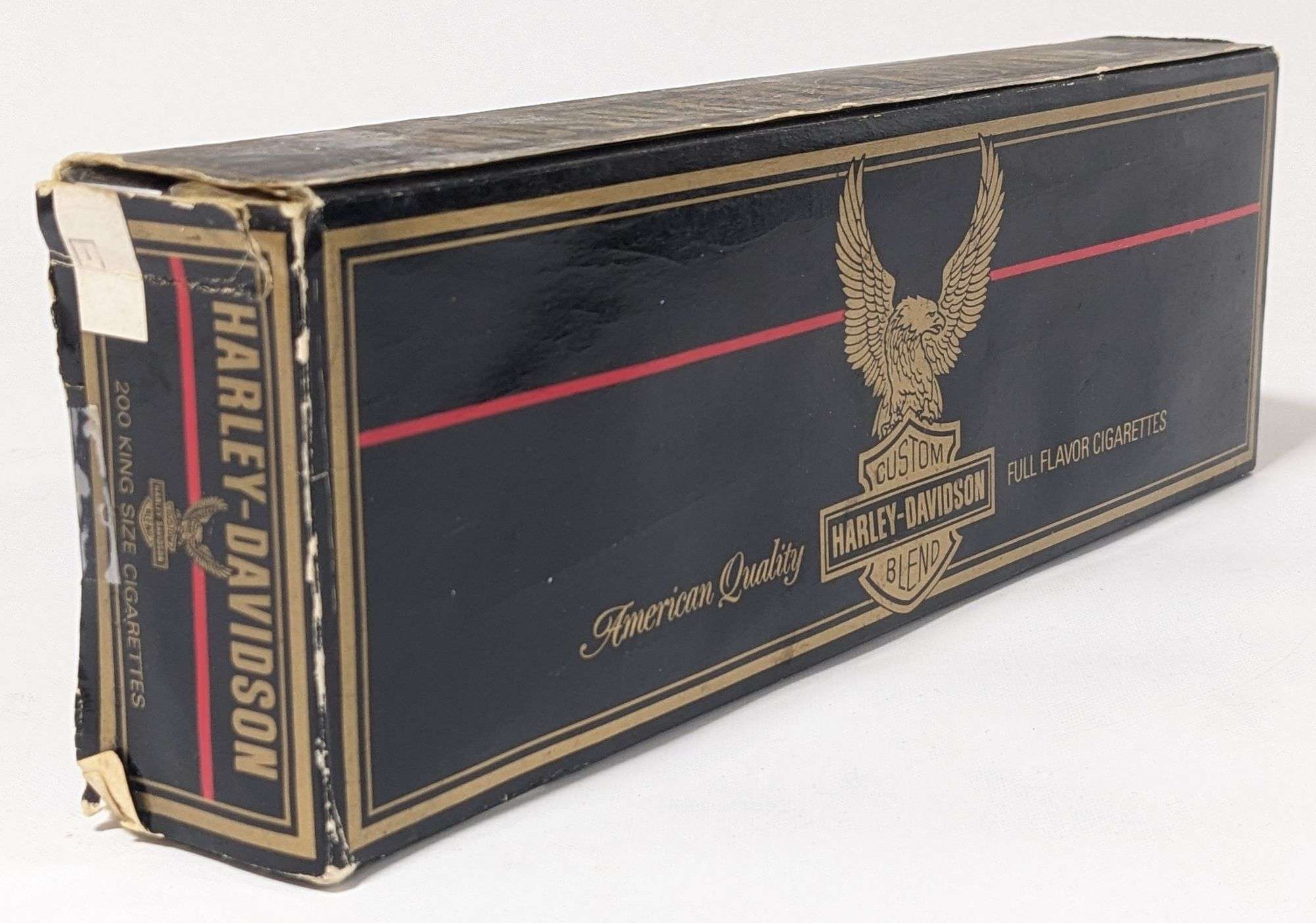 harley davidson cigarettes carton Vintage Milds Cigarette Collectible Box 1987 Harley-davidson Custom Blend Full