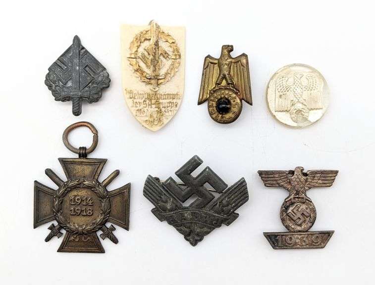 (7) WWII German Tinnie Badges