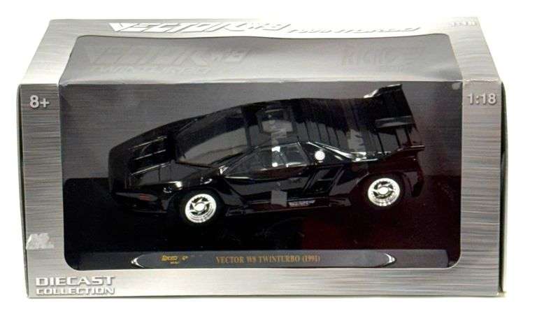 1-18-ricko-1991-vector-w8-twinturbo-black-die-cast-replica-kraft