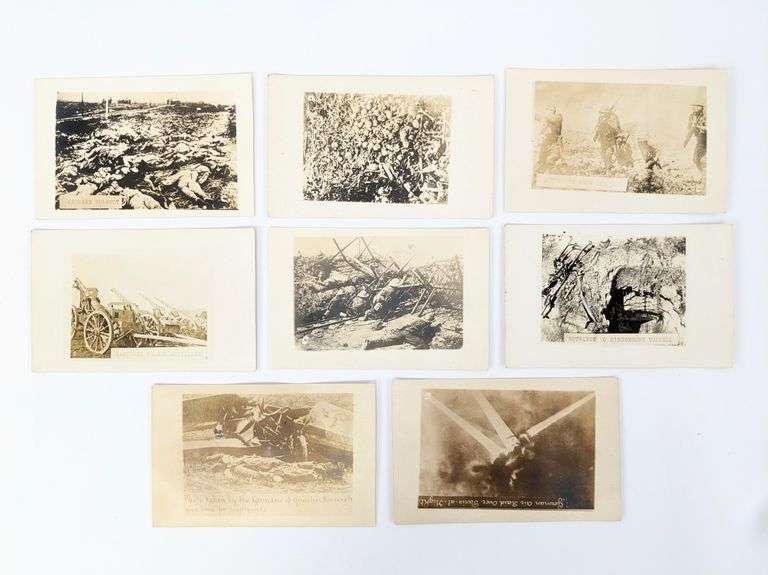 (8) WWI Battle Real Photo Post Cards