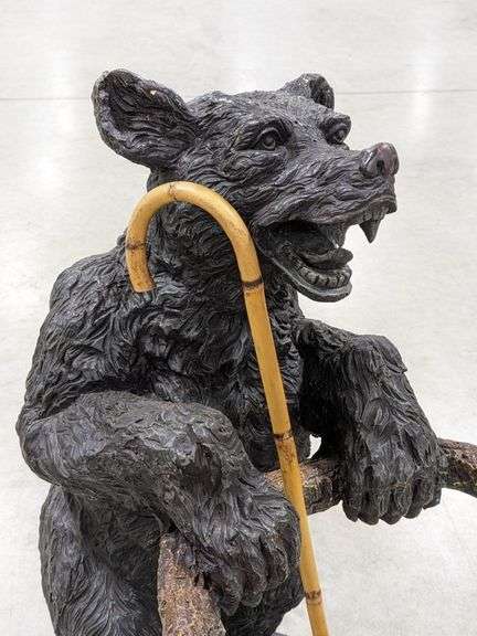 Resin Black Bear Cane / Umbrella Stand