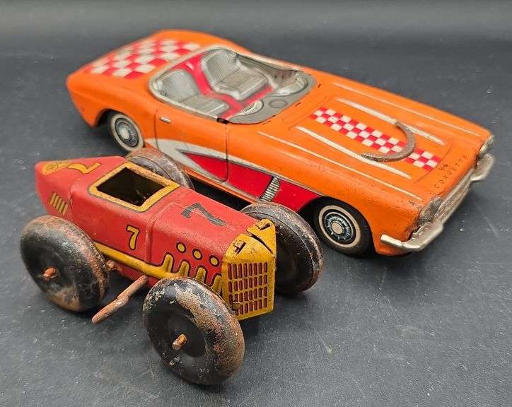 (N) Tin Friction Orange Chevrolet Corvette Japan Made, Marx Tin Wind Up ...