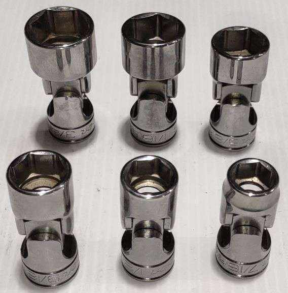 Blackhawk 7-Piece SAE Universal Swivel Socket Set – 3/8” Drive, 6-Point, Chrome Finish, Sizes 3/8” To 3/4”