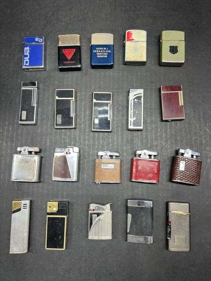 Lot of 20 Pocket Lighters, Including Windproof Lighters, And ...