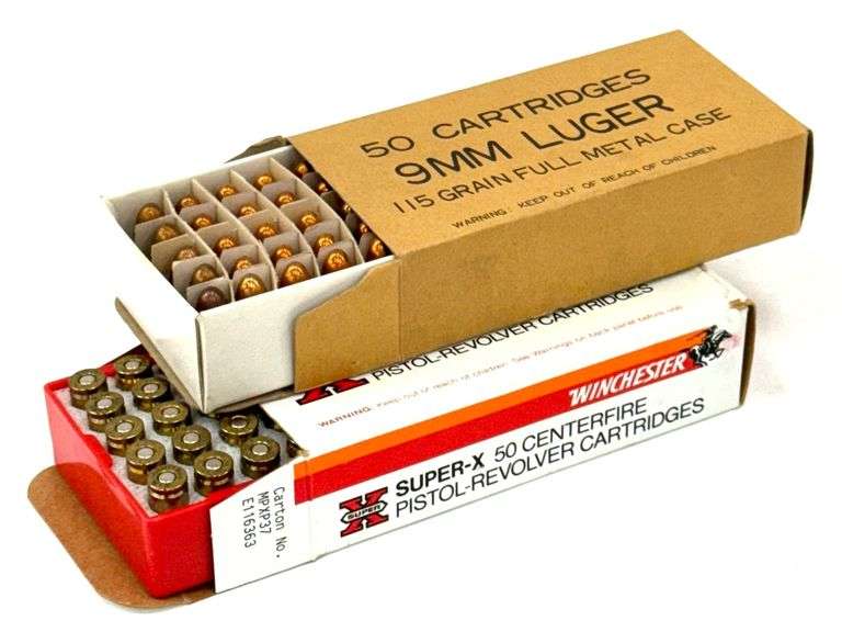 100 Rounds Winchester and PMC 9mm Reloaded Ammo