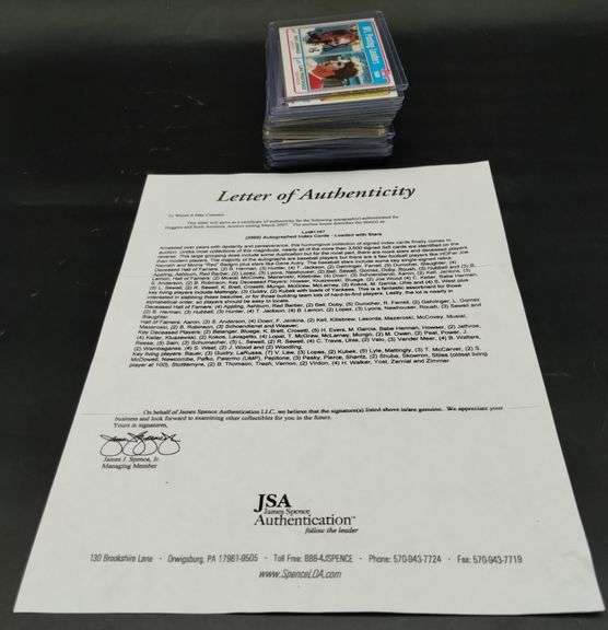 (J) Football autograph cards 25 total JSA authentication - Kraft ...