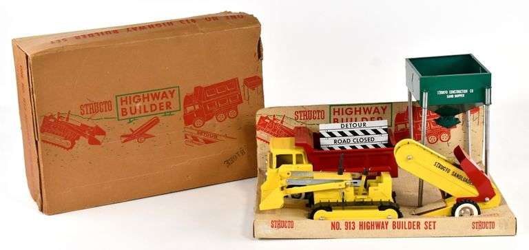 Structo Build A Set Structo No. 913 Highway Builder Set w/ Box - Kraft Auction Service, LLC