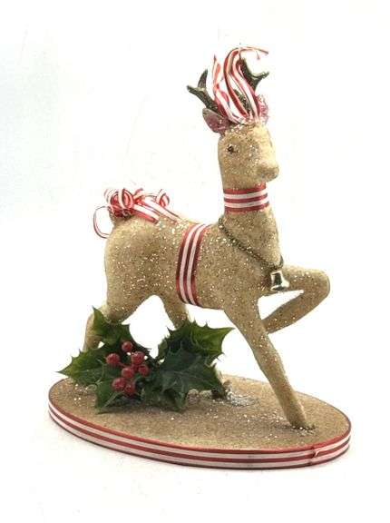 Flocked Reindeer Head Bust