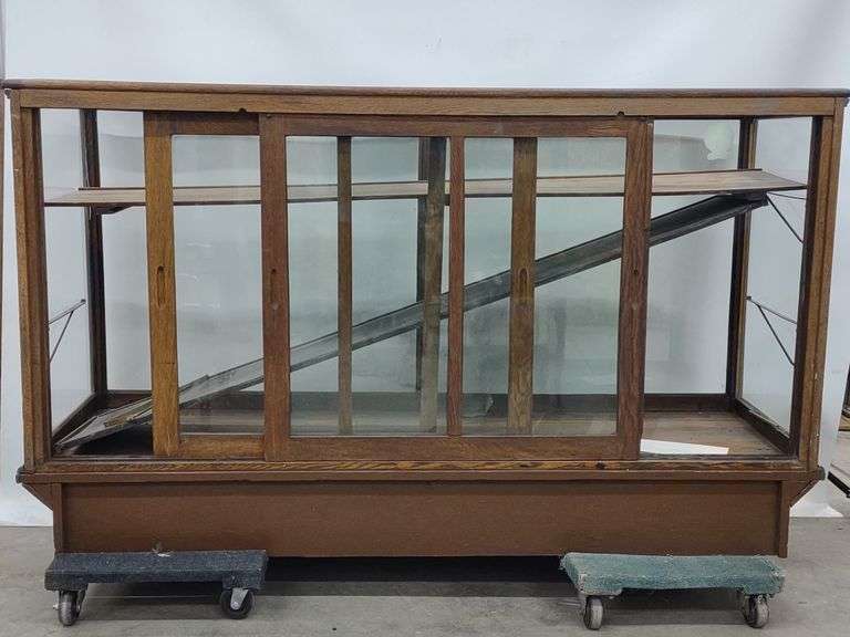 (N) Oak Glass Storefront Display Case - Kraft Auction Service, LLC