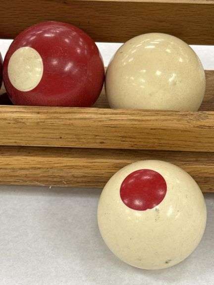 1950's Billiard Ball Rack with 10 Billiard Balls - Kraft Auction ...