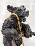 Resin Black Bear Cane / Umbrella Stand