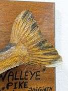 Antique Trophy Walleyed Pike Mount on Plaque