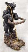 Resin Black Bear Cane / Umbrella Stand