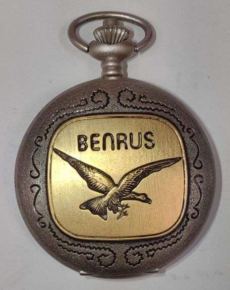 Benrus Quarts Date Eagle Pocket Watch (2" Diameter)