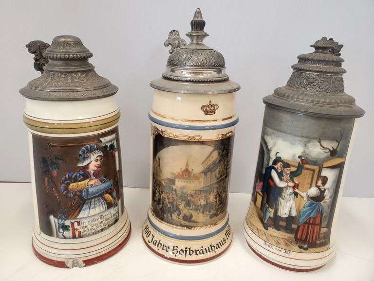 Various German Beer Steins Kraft Auction Service, LLC