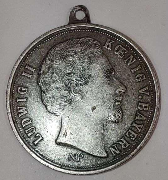 Ludwig II German Medallion Pendant (1.5" Diameter)