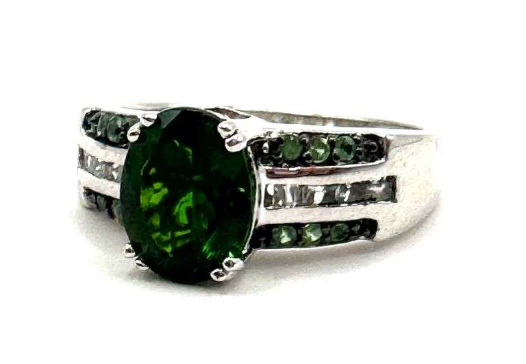 Sterling Silver and Emerald Ring