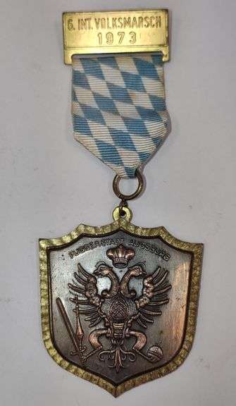 1973 Fuggerstadt Augsburg Medal Featuring The 6th International Volksmarch (2"×5")