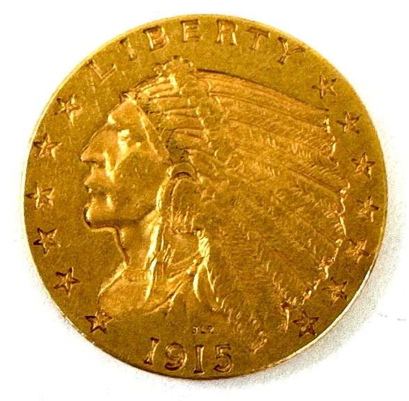 1915 Gold Indian Head 2 1 2 Dollar Coin Kraft Auction Service LLC 1915-gold-indian-head-2-1-2-dollar-coin-kraft-auction-service-llc