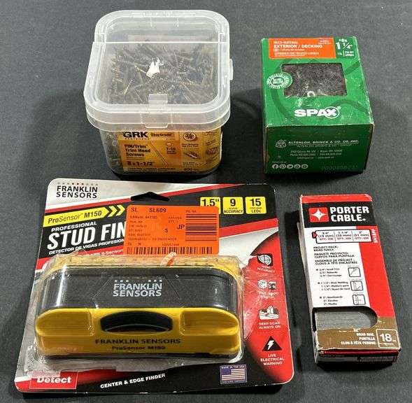 (EZ) Lot: Franklin Sensors Stud Finder, SPAX 1-1/4” Exterior Decking ...
