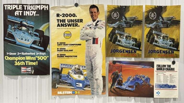 Bobby Unser's Vintage Racing Advertising Posters - Kraft Auction ...