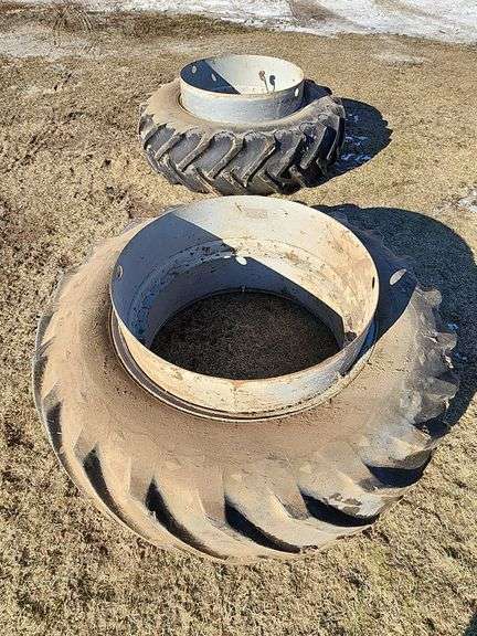 Dual Tractor Tire, Good Year Nylon 6 Ply Traction Sure Grip, 16.9-34 On 15" Rim
