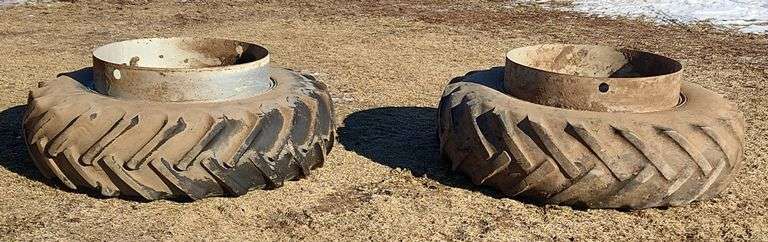 Dual Tractor Tire, Good Year Nylon 6 Ply Traction Sure Grip, 16.9-34 On 15" Rim