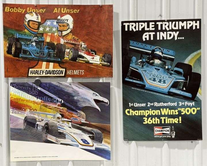 Bobby Unser's Vintage Racing Advertising Posters - Kraft Auction ...